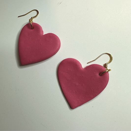 Heart poly clay earrings